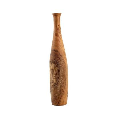 China Wholesale Elegant Wood Vase Home Style Homeware Factory CSL Solid Eco-friendly Wooden Vase Decoration Eco-friendly To Decor for sale