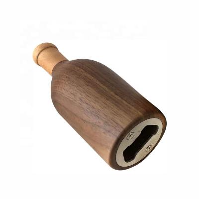 China Wholesale Customized Durable CSL Factory Factory Beer Bottle Opener With Wooden Handle for sale