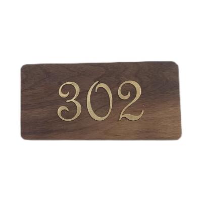 China Custom Acrylic Door License Plate House Number Address Plate Eco-friendly Wooden Room Office Plate Maker Sign Sunrise Hotel Doo for sale