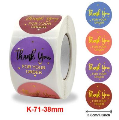 China Custom Use Stickers Custom Thank You Stickers 500 Round Small Business Thank You Sticker Printing For Your Order for sale