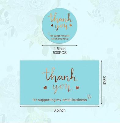 China Bottle Used Custom Thank You Cards And Stickers Card Gold Foil Printing Thank You Cards Custom Made For Wedding for sale