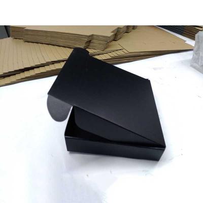 China Recycled Materials Matte Black Shipping Box /Corrugated Folding Custom Ad Boxes / Singel Wall Cardboard Poster Paper Box Packaging for sale