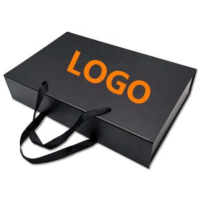 China Recycled Materials Wholesale Luxury Custom Logo Black Magnetic Cardboard Paper Wig Gift Hair Extension Packaging Box for sale