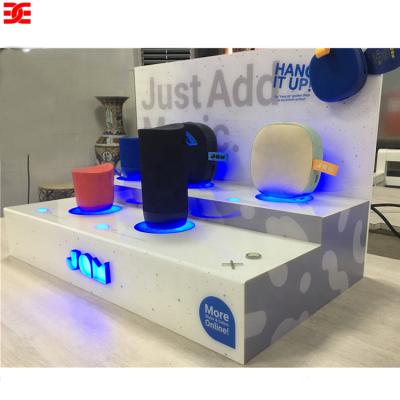 China Commercial Bluetooth Speakers Style EXCEL POP Display Stand Acrylic Audio Display Stand With Blue Light for sale