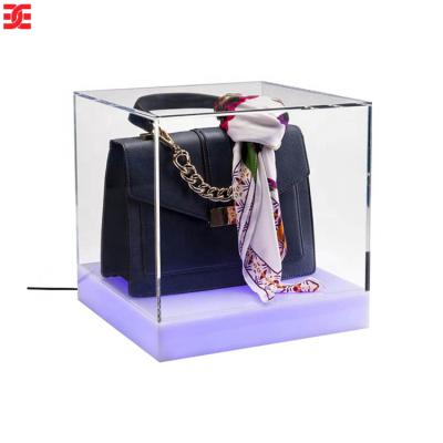 China High transparent waterproof clear acrylic EXCEL scale figure display stand handbag showcase for sale