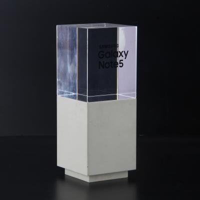 China Morden OEM shape laser engrave shape block display rack plexiglass round clear acrylic cubes 7*20mm for sale