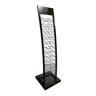 China Detachable Custom Metal Material High Quality EXCEL Tile Show Black Mable Carpet Floor Metal Display Rack for sale