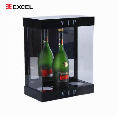 China Shops/Store/Bar EXCEL China Manufacture Custom Commercial Acrylic LED Glorifier Wine Rack Display For Whiskey for sale