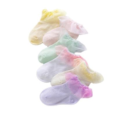 China QUICK DRY Summer Many Colors Retro Lace Ruffle Ruched Ankle Shorts Bangs Princess Baby Girl Kids Socks for sale