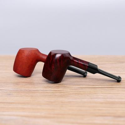 China Handmade Vintage Two Color Traditional Vintage Pipe Wooden Smoking Pipe For Smoking for sale