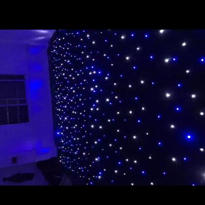 China Wedding Star Curtain Star Backdrop LED Wedding Cloth Star LED Stage Effect Light Blue And White Lights for sale