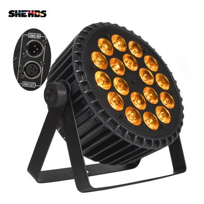 China Stage RGBW 4 in 1 18x10W Flat LED Par Lighting DJ Par Cans Light Aluminum Alloy DMX 512 DMX DJ Wash Lighting Stage Light for sale