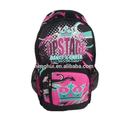 China Custom Cheerleading Backpacks School Travel Dance Cheer Bag Pink Gray for sale