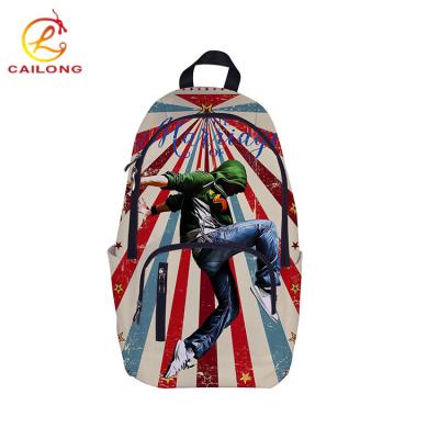 China Accept custom printed moq stocking logo custom large sports style durable bookbags backpack school bag for sale