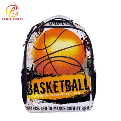 China Anti Theft Sports Style School Polyester Sublimation Basketball Prints Backpack Bag Custom for sale