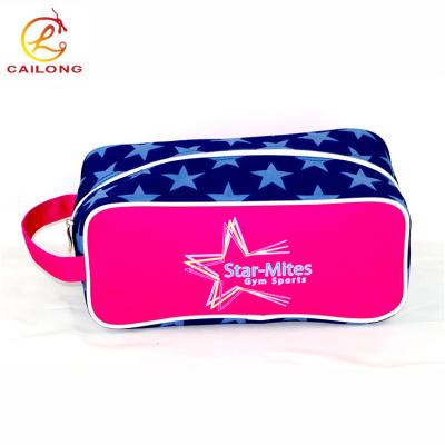 China Lightweight/Washable/Reusable/Durable Custom Logo Polyester Outdoor Durable Sports Shoe Storage Bag for sale