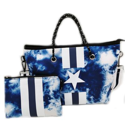 China Eco-friendly Mini Fashion Cross Shoulder Neoprene Bag Customized Waterproof Neoprene Beach Tote Bag for sale