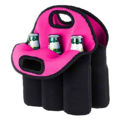 China Fashion Wholesale Waterproof Neoprene Cup Holder Bag Insulated Cooler Bag Wine Beer Champagne 6 Bottle Thermal Sleeve for sale