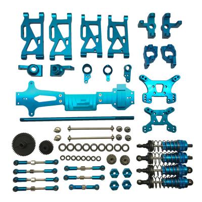 China RC Model Car Upgrade Parts for WLtoys 1/14 144001 Metal Modification Kit RC Car Parts 20 Piece Set Swing Arm Steering Cup Gear for sale