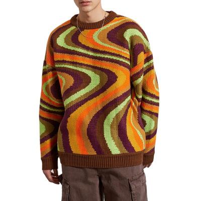 China 2022 Anti-wrinkle custom OEM and ODM jacquard long sleeve knitted men pullover sweater knitwear basic fashion knitted sweater for men for sale