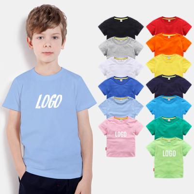 China Custom White Anti-pilling Kids Boys Round Neck T-shirts Sublimation Printing Short Sleeve Toddler T-shirts 100% Cotton Kids T-shirt for sale