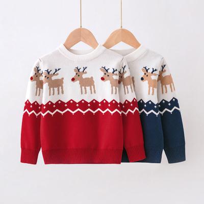 China Anti-pilling new line fall and winter children's pullover deer sweater cotton boys and girls christmas cheap china wholesale kids clothing for sale