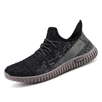 China Comfortable Fashion Trend Soft Soles Lace Up Flying Knit Shoes Sports Shoes for sale