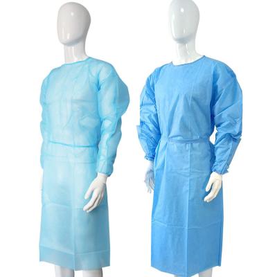 China Breathable Hospital / Dental Clinic Blue Non Sterile Disposable 35g Isolation Gown Supplier for sale