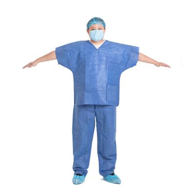 China Nonwoven Disposable SMS Breathable Medical Suit Scrub Doctor Workwear Nurse Workwear Uniform Doctor Suits for sale