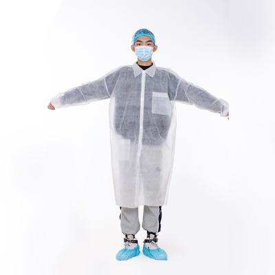 China Long Sleeve Breathable Nonwoven Suit Coverall Disposable Lab Coat Lab Coat for sale