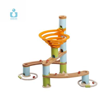 China 3D / DIY Building Blocks Toys Customizable UDEAS Montessori Toys Wooden Marble Run Marble Race Building Block Marble Races For Kids for sale