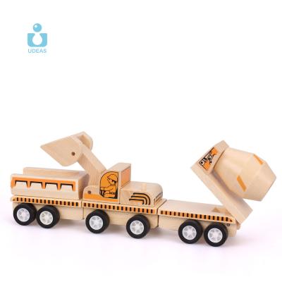 China DIY Practice Rainbow Wooden Cars Pieces UDEAS Car Wooden Block for sale