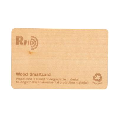 China Fudan Eco-Friendly Custom Wooden Chip Card Hotel Room Card RFID Wooden Wooden Card for sale