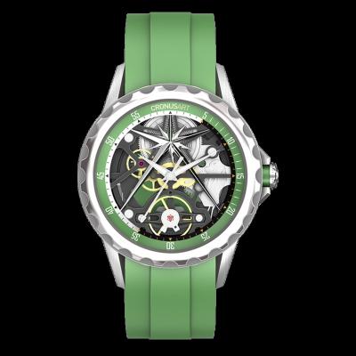 China CRONUSART Chronograph Green Tourbillon 316L Double Sided Sapphire Watch High Class Wristwatch Stainless Steel Case for sale