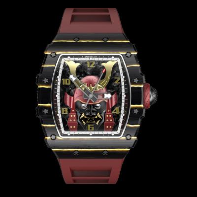 China Mechanical Watch Crystal Watch Tourbillon Movement Sapphire Crystal Case Skeleton Richard Watch Chronograph Japanese Samurai Elements for sale