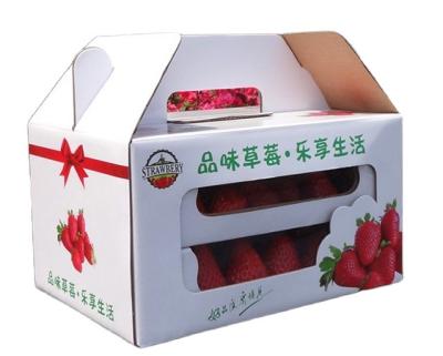 China Recyclable Custom High Quality Fruit Strawberry Kraft Paper Packaging Box With Logo for sale