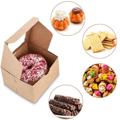 China Wholesale Recyclable Customizable Decorative Paper Package Box Cake Cup Chocolate Brown Gift Boxes Cake Packaging Boxes With Window for sale