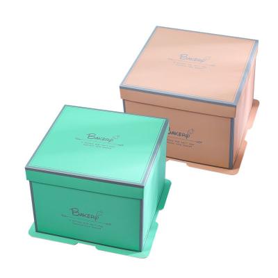 China Recyclable Luxury Custom Logo Tall Transparent Birthday Cake Box for sale