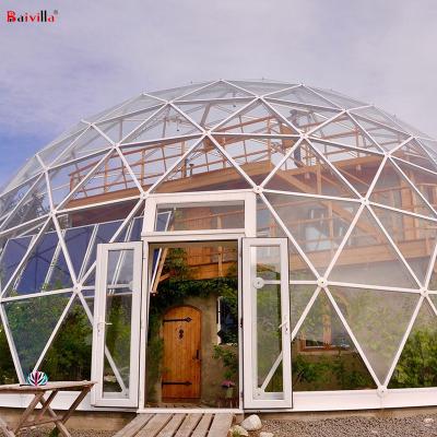 China Baivilla Glamping Tent Waterproof Aluminum Structure Glass Igloo Prefab Geodesic Dome for sale