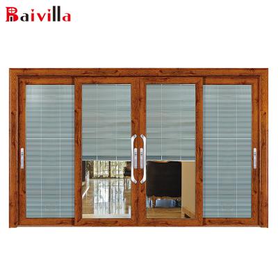 China 2018 Latest Waterproof Sliding Aluminum Doors With Magnetic Control Movable Shutters for sale