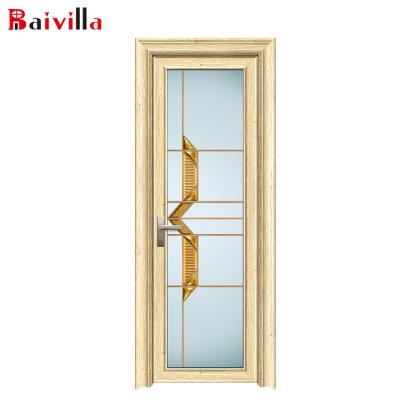 China Interior WC Single Swing Washroom Aluminum Swing Toilet Door for sale