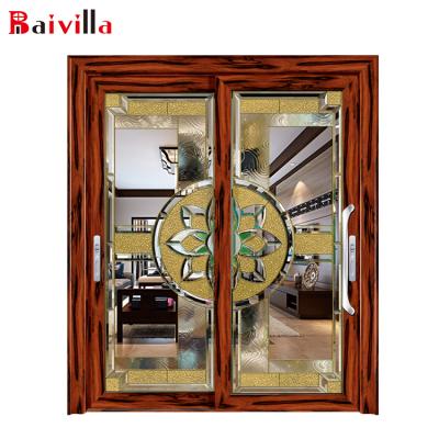 China Fancy Design Soundproof Sliding Door Modern Interior Aluminum Sliding Frame Glass Door for sale