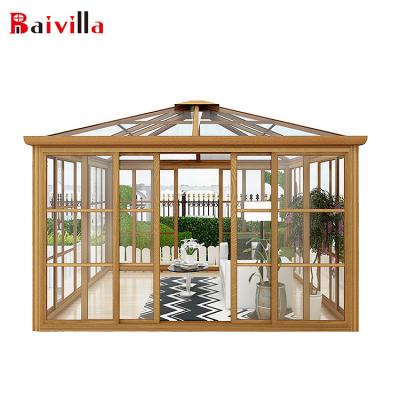 China High quality outdoor sunroom kit aluminum alloy sunroom garden home garden house glass sunroom house for sale