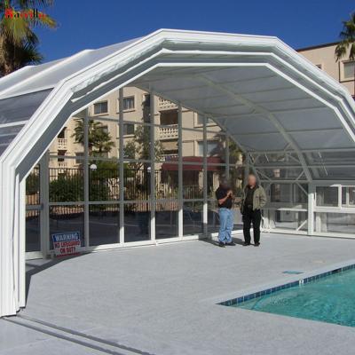 China Aluminum Alloy Modern Movable Retractable Roof Outdoor Retractable Sunroom For Swimming Pool Enclosures for sale