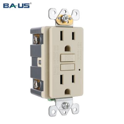 China gfi self-test American standard self-test outlet gfci GF 15a 125v electrical wall outlet for sale