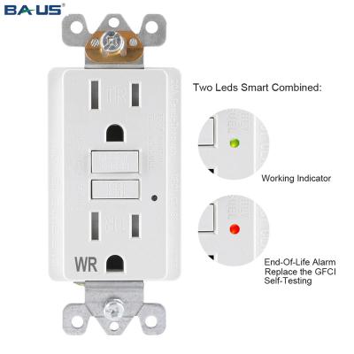 China GW 15A 125V Self-Test Standard American Self Test Trwr gfci Wall Outlet Weather-Resistant Outlet for sale