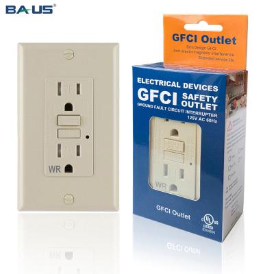 China GW 125v Self Test American US Self Test Gfci 15 Amp Outlet With TR Wr Tamper Resistant Weather Resistant Function for sale