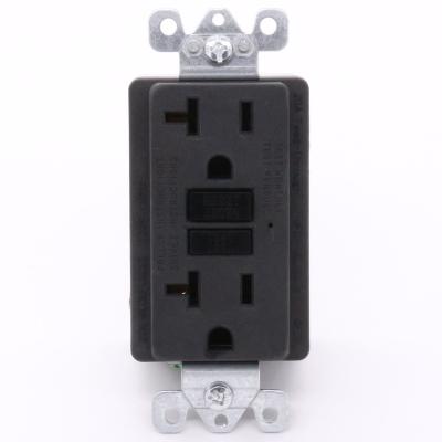 China 2018 residential / general purpose us gfci 120v / 220v outlet 60hz 20a gfci receptacle in black color GF20 wall outlet for sale