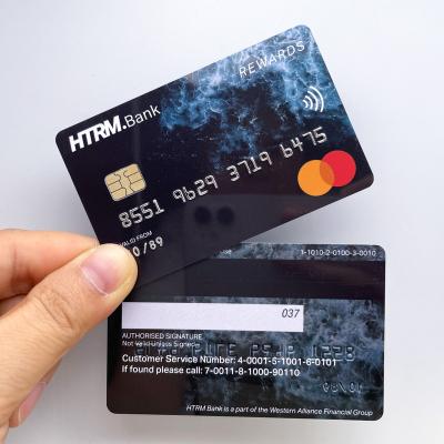 China Customized waterproof/waterproof plastic PVC magnetic stripe card with RFID chip clone credit card contact IC smart card sle4442 sle4428 for sale