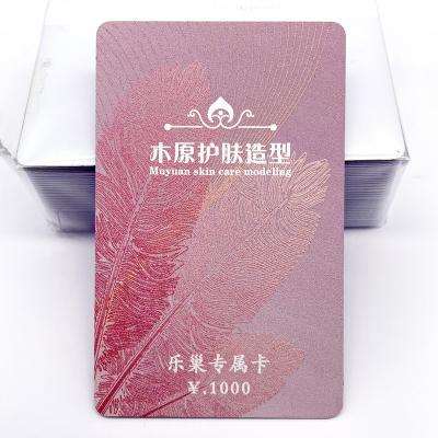 China Custom logo embossed member/supermarket/mall gift card embossed business card printing PVC plastic business card for sale